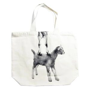 Beekman 1802 Over The Wall GOAT Canvas Tote Bag NWT